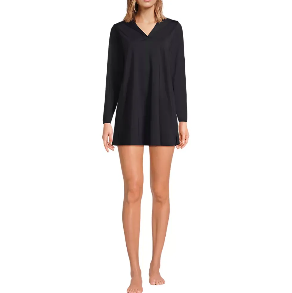 Women's SunShade UPF 50 Hooded Mini Swim Swim Cover-Up Dress