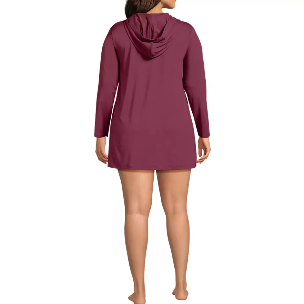 Women's SunShade UPF 50 Hooded Mini Swim Swim Cover-Up Dress