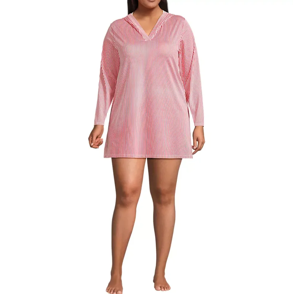 Women's SunShade UPF 50 Hooded Mini Swim Swim Cover-Up Dress
