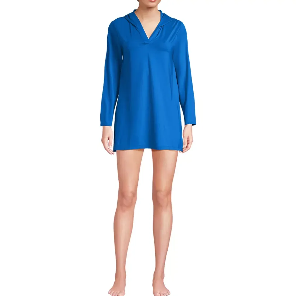 Women's SunShade UPF 50 Hooded Mini Swim Swim Cover-Up Dress