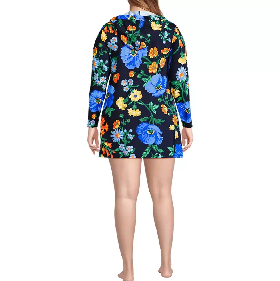Women's SunShade UPF 50 Hooded Mini Swim Swim Cover-Up Dress