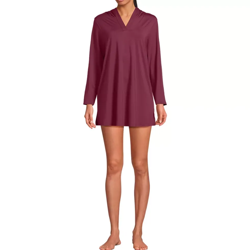 Women's SunShade UPF 50 Hooded Mini Swim Swim Cover-Up Dress