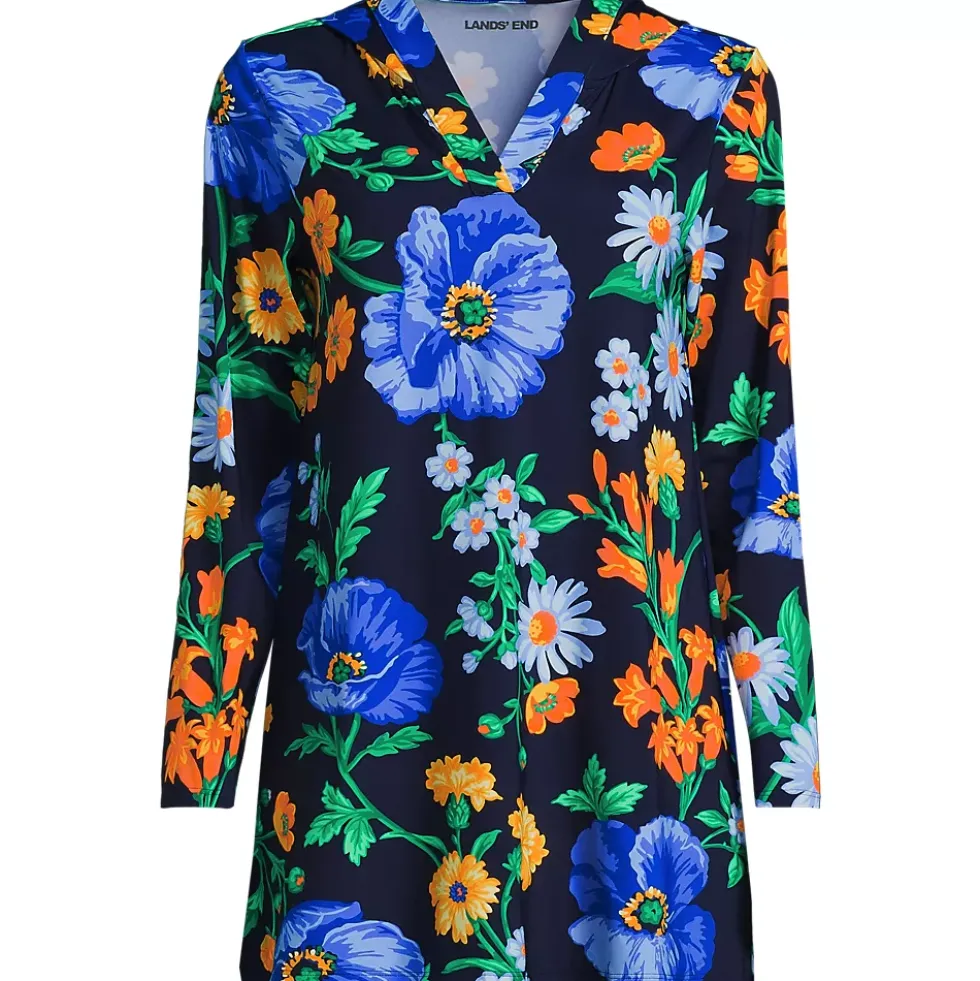 Women's SunShade UPF 50 Hooded Mini Swim Swim Cover-Up Dress