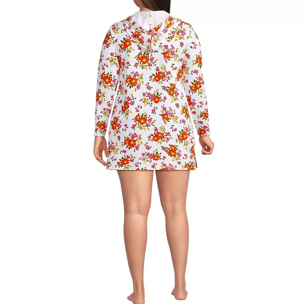 Women's SunShade UPF 50 Hooded Mini Swim Swim Cover-Up Dress