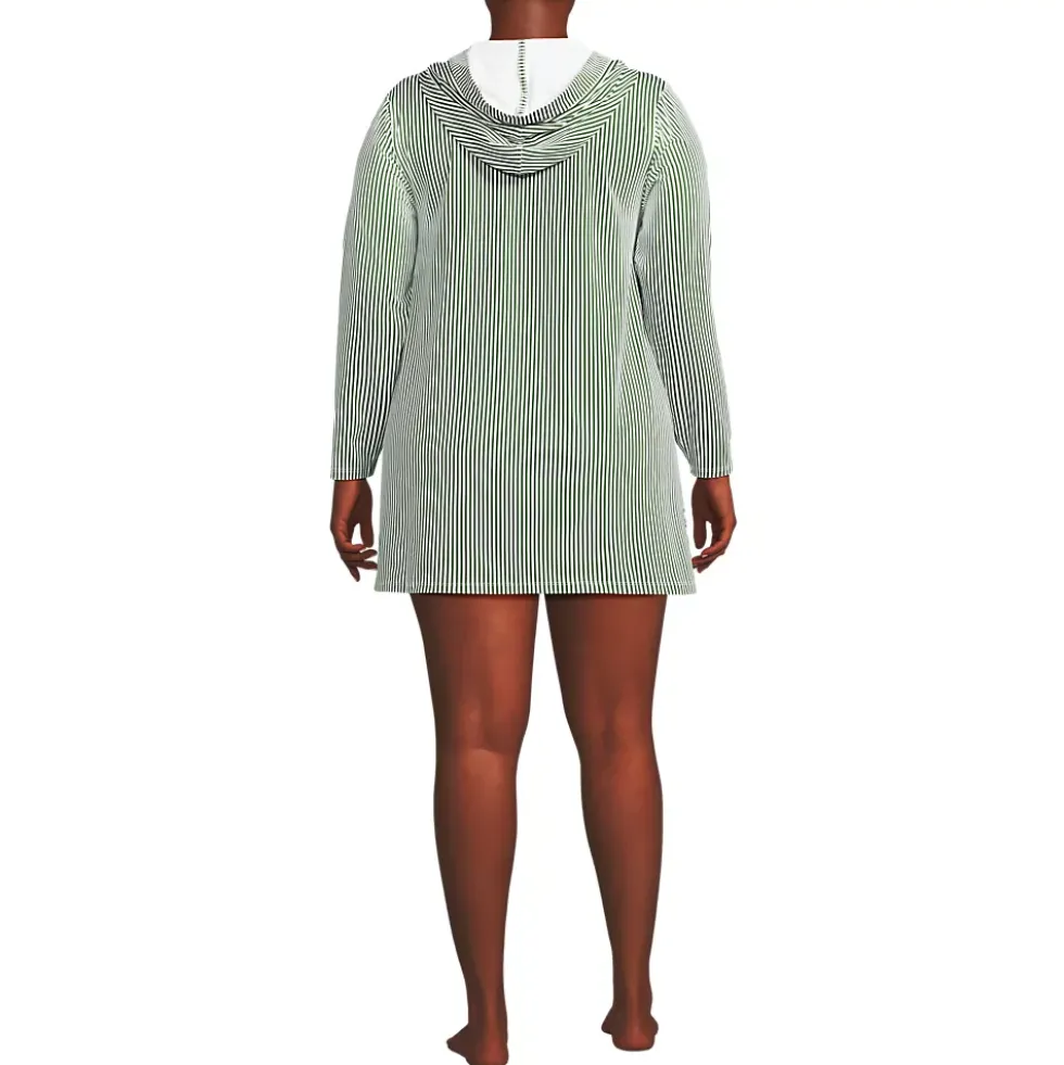 Women's SunShade UPF 50 Hooded Mini Swim Swim Cover-Up Dress
