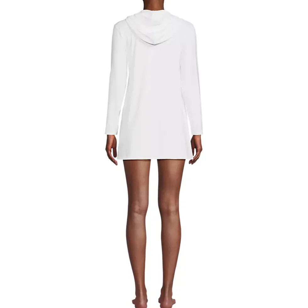 Women's SunShade UPF 50 Hooded Mini Swim Swim Cover-Up Dress