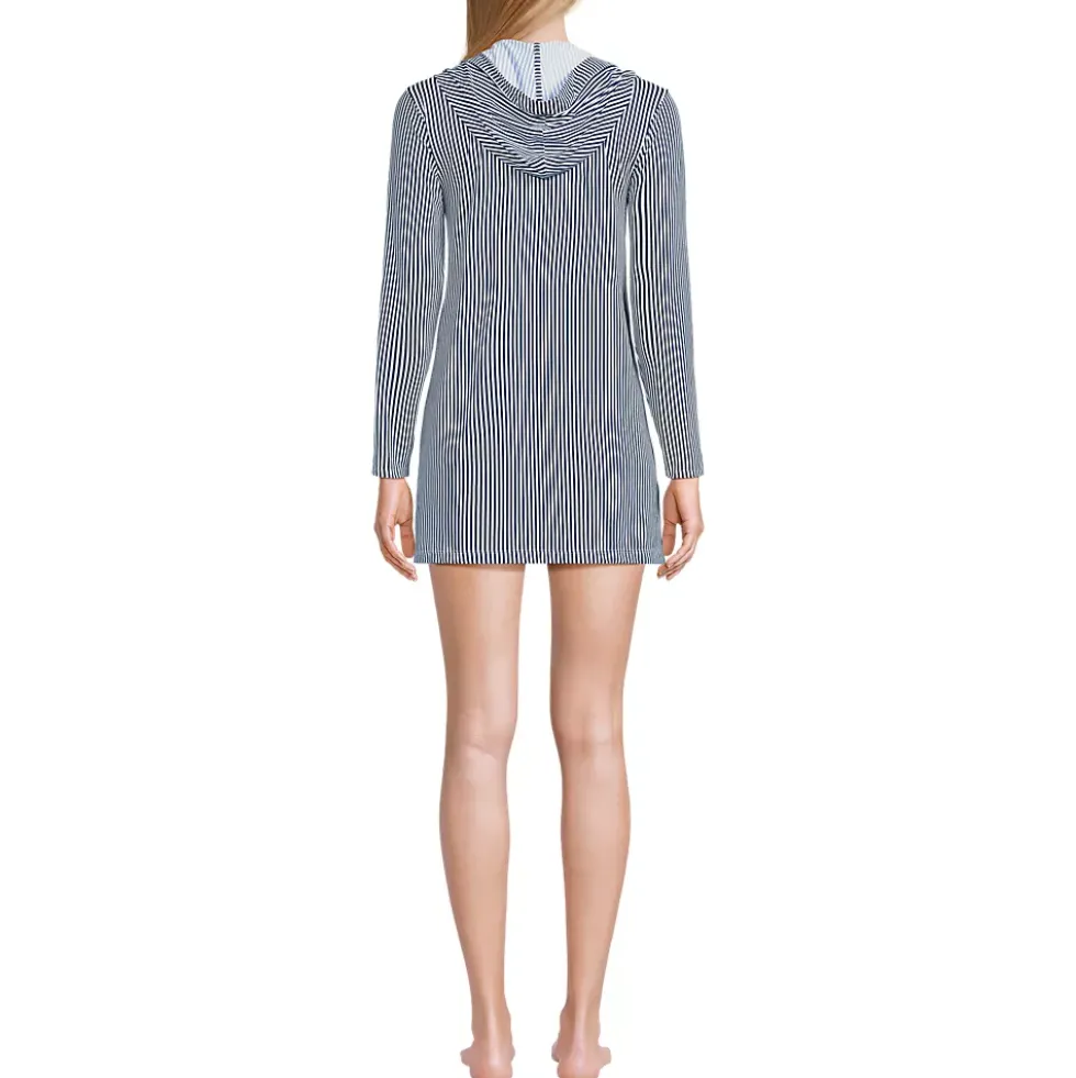 Women's SunShade UPF 50 Hooded Mini Swim Swim Cover-Up Dress