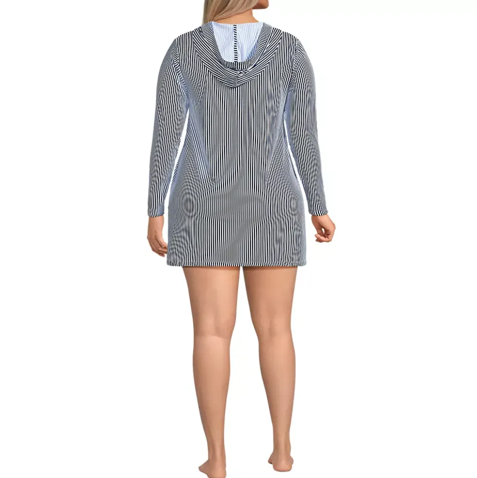 Women's SunShade UPF 50 Hooded Mini Swim Swim Cover-Up Dress