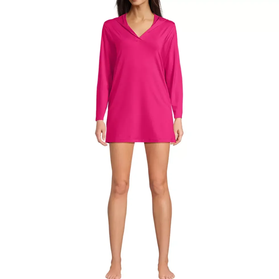Women's SunShade UPF 50 Hooded Mini Swim Swim Cover-Up Dress