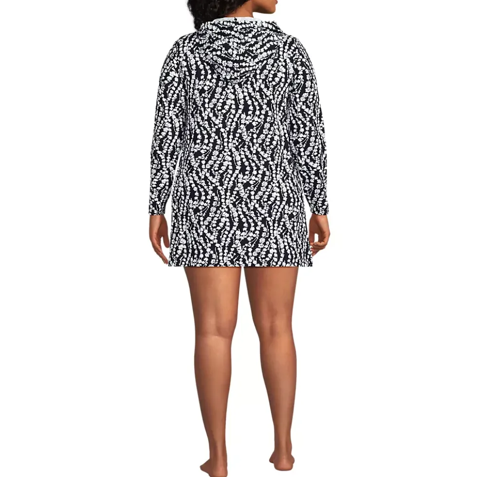 Women's SunShade UPF 50 Hooded Mini Swim Swim Cover-Up Dress