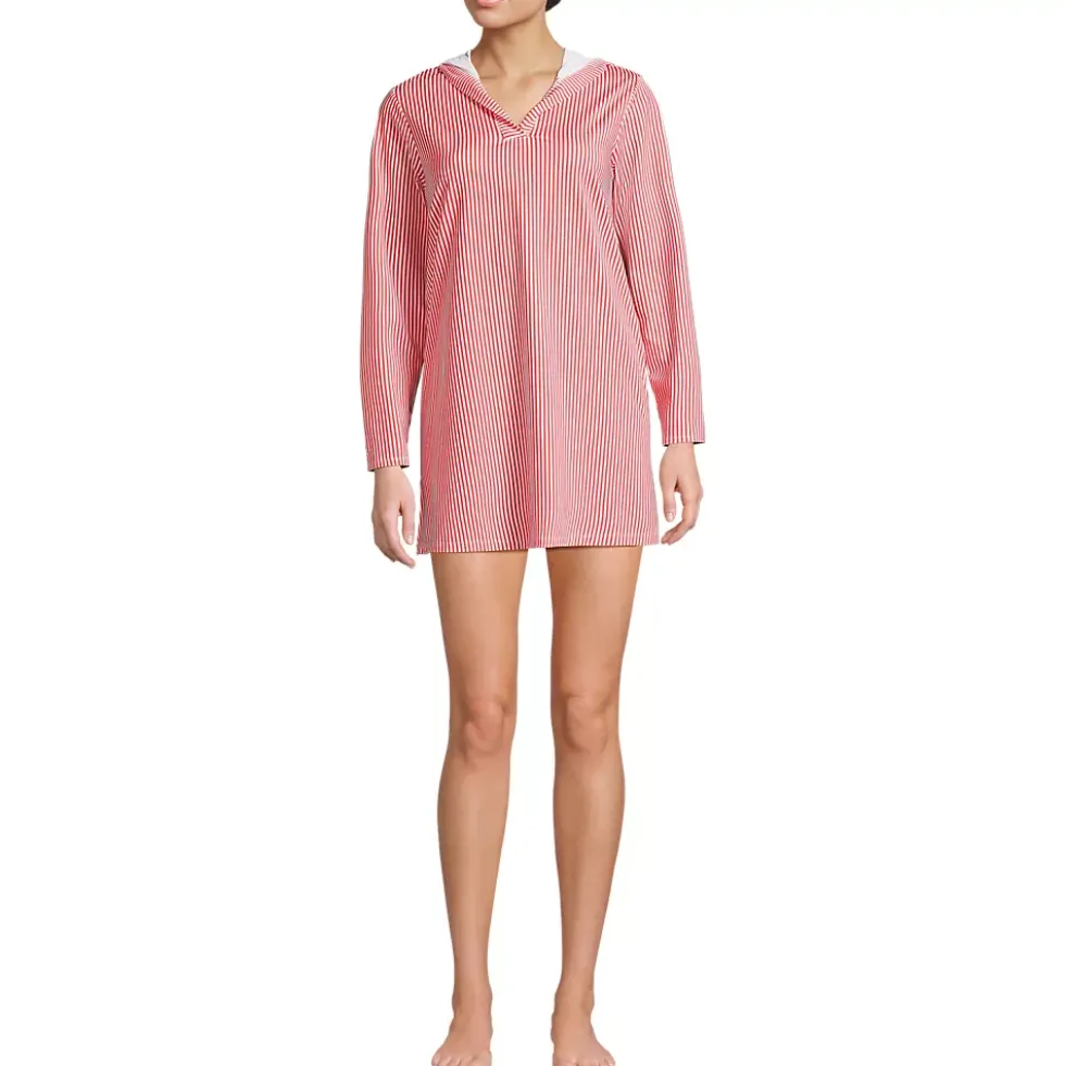 Women's SunShade UPF 50 Hooded Mini Swim Swim Cover-Up Dress