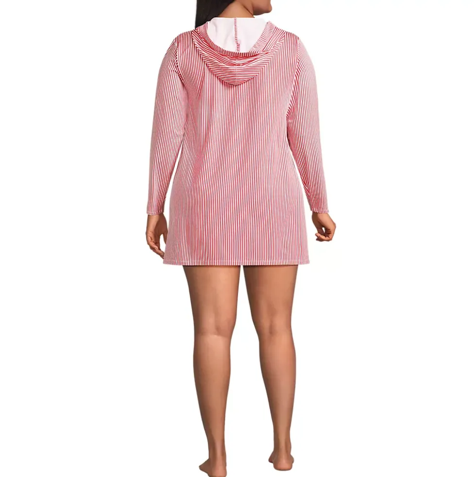 Women's SunShade UPF 50 Hooded Mini Swim Swim Cover-Up Dress