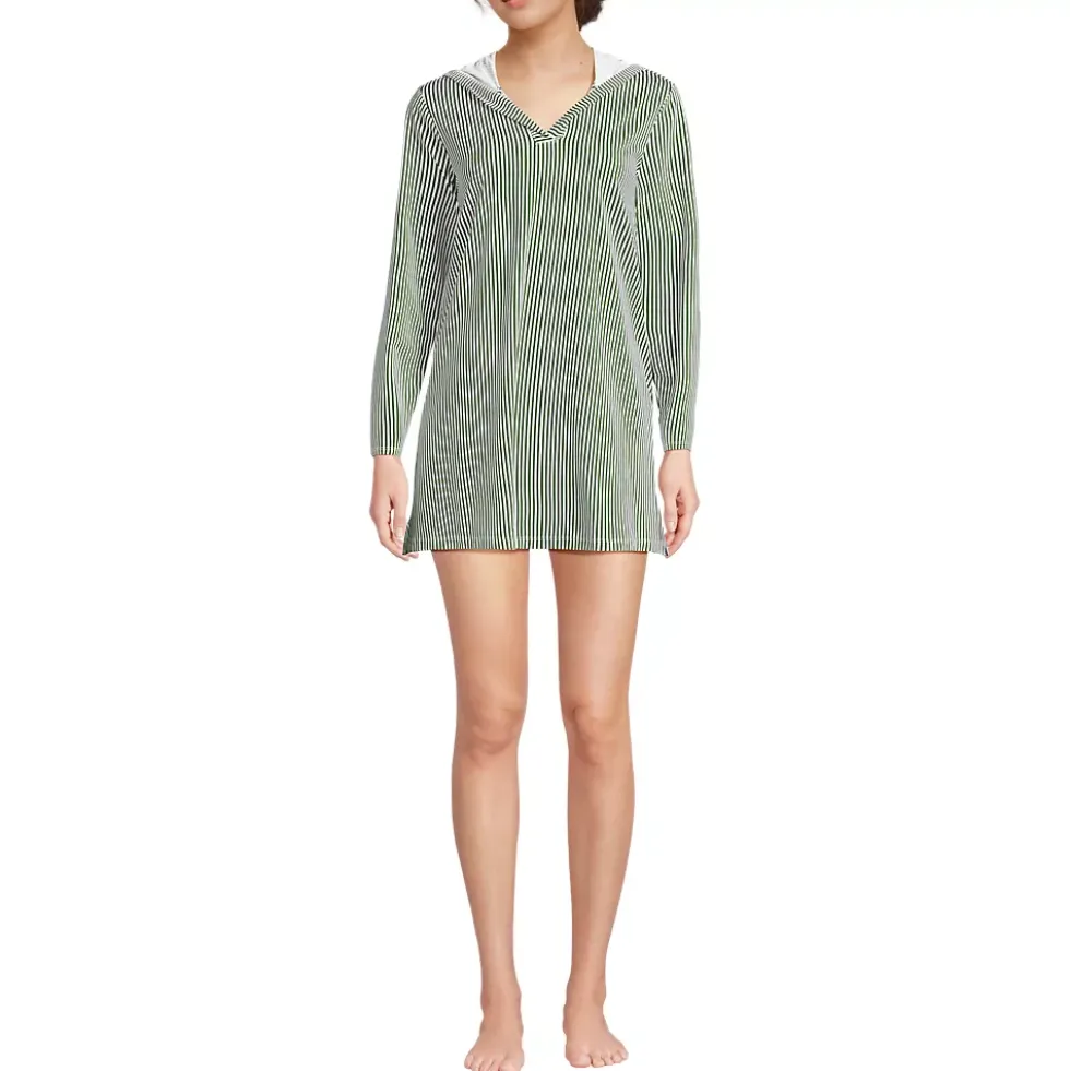 Women's SunShade UPF 50 Hooded Mini Swim Swim Cover-Up Dress