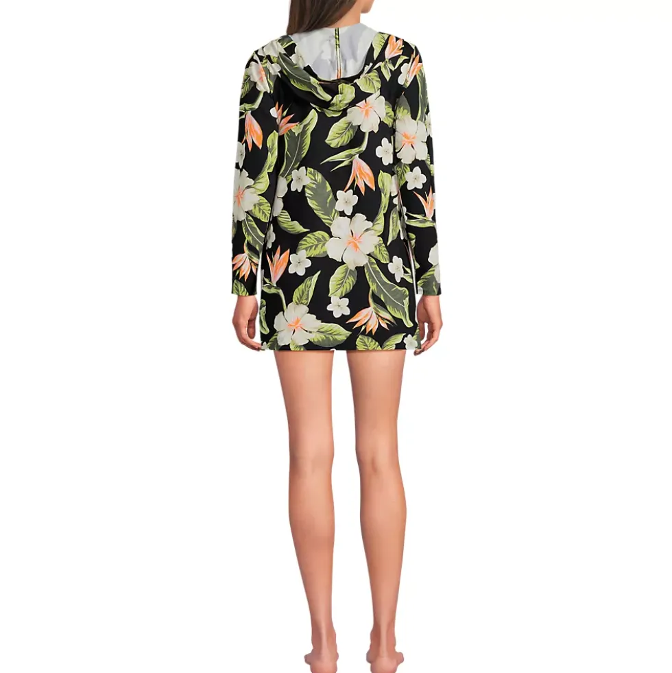 Women's SunShade UPF 50 Hooded Mini Swim Swim Cover-Up Dress