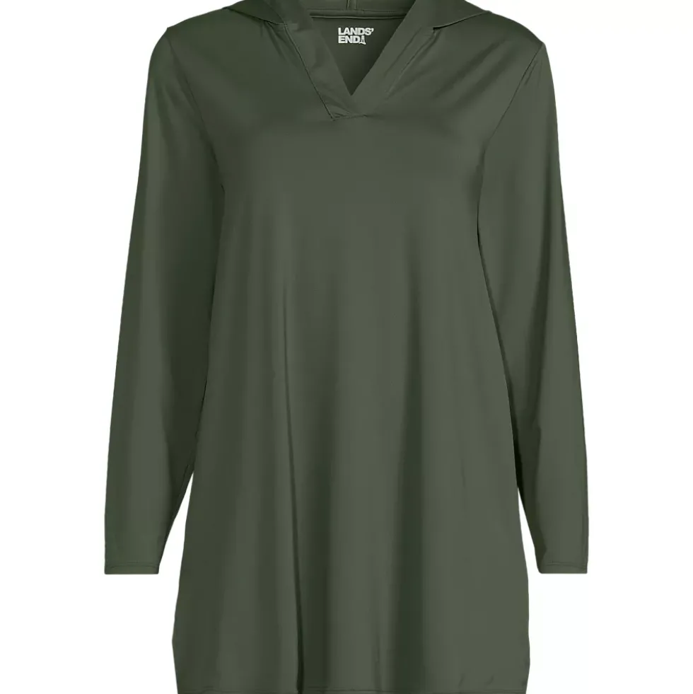 Women's SunShade UPF 50 Hooded Mini Swim Swim Cover-Up Dress