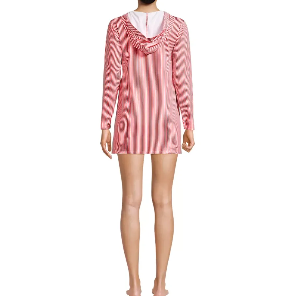 Women's SunShade UPF 50 Hooded Mini Swim Swim Cover-Up Dress