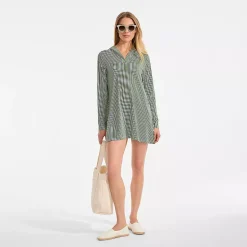 Women's SunShade UPF 50 Hooded Mini Swim Swim Cover-Up Dress