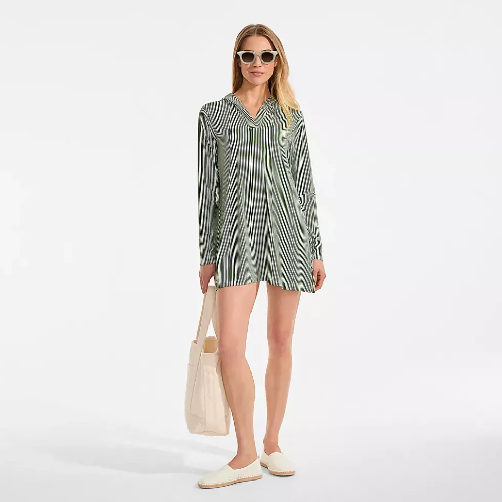 Women's SunShade UPF 50 Hooded Mini Swim Swim Cover-Up Dress