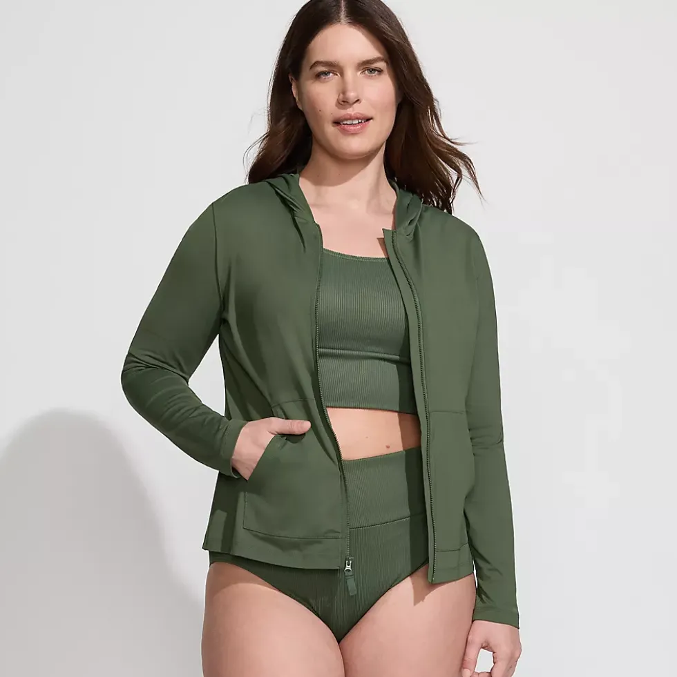 Women's SunShade UPF 50 Hooded Zip Front Rash Guard