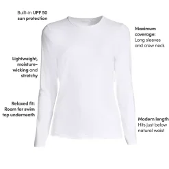 Women's SunShade UPF 50 Long Sleeve Rash Guard Swim Tee