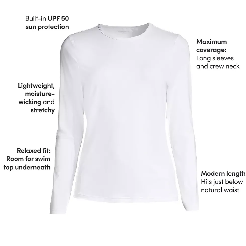 Women's SunShade UPF 50 Long Sleeve Rash Guard Swim Tee
