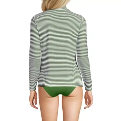 Women's SunShade UPF 50 Long Sleeve Mock Neck Rash Guard Swim Tee
