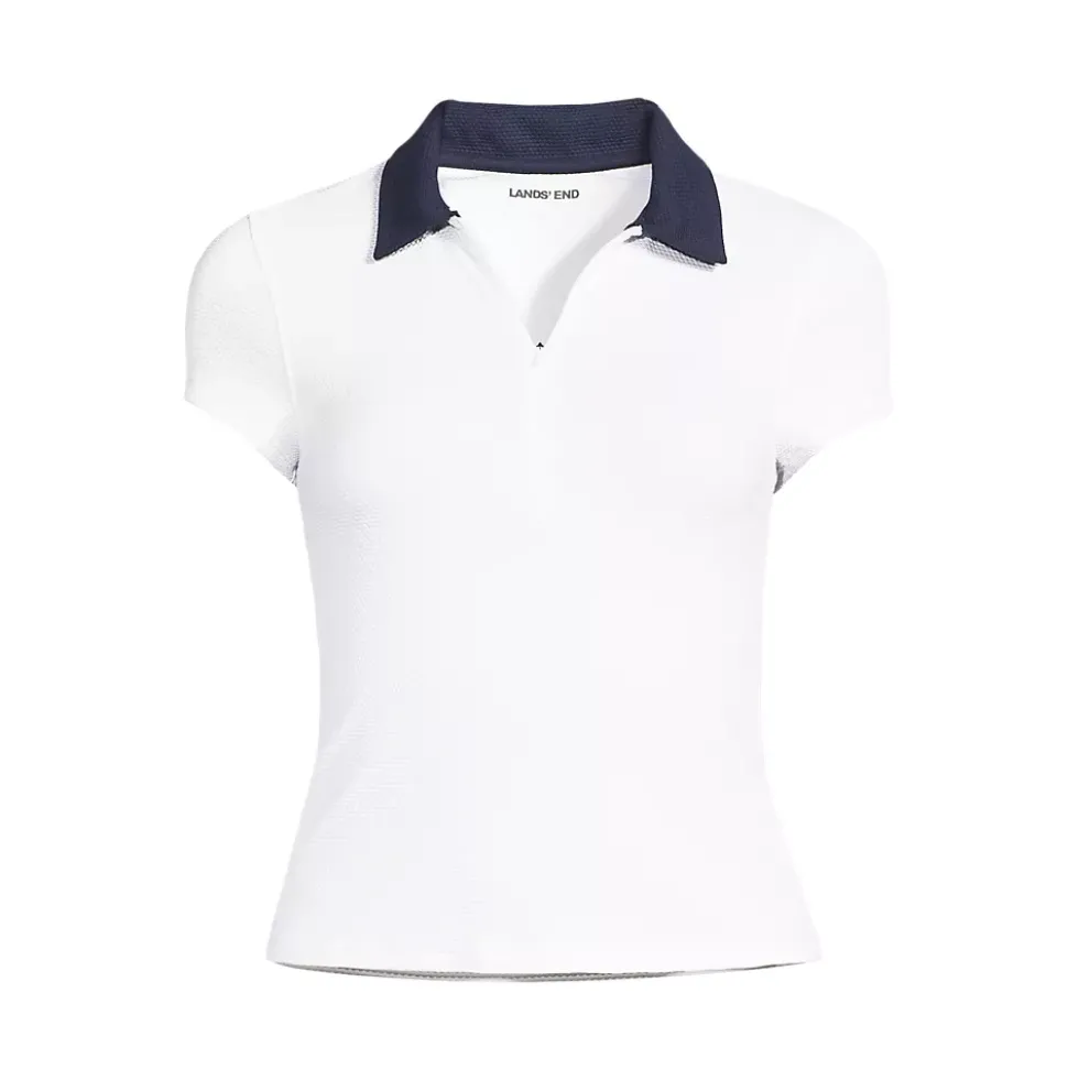 Women's SunShade UPF 50 Short Sleeve Pique Johnny Collar Rash Guard
