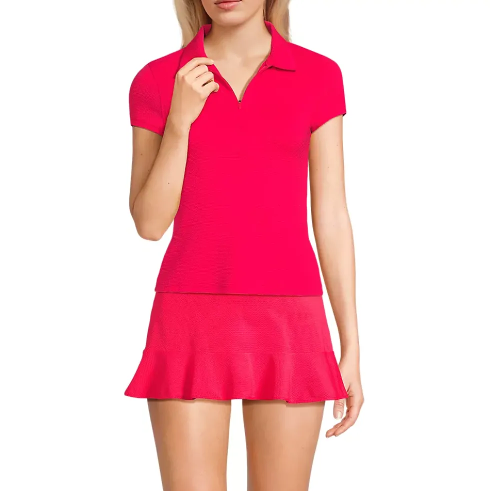Women's SunShade UPF 50 Short Sleeve Pique Johnny Collar Rash Guard