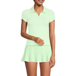 Women's SunShade UPF 50 Short Sleeve Pique Johnny Collar Rash Guard