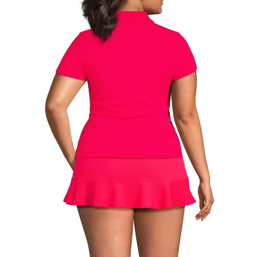 Women's SunShade UPF 50 Short Sleeve Pique Johnny Collar Rash Guard