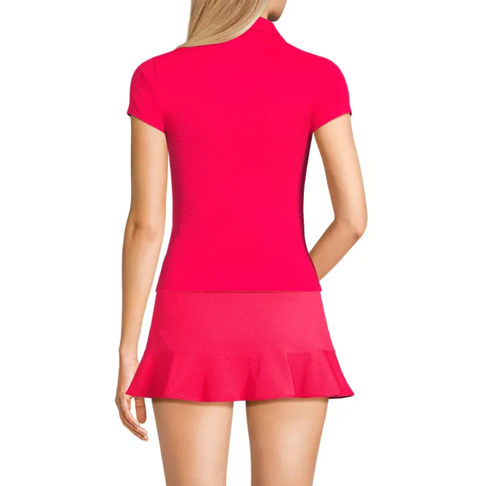 Women's SunShade UPF 50 Short Sleeve Pique Johnny Collar Rash Guard
