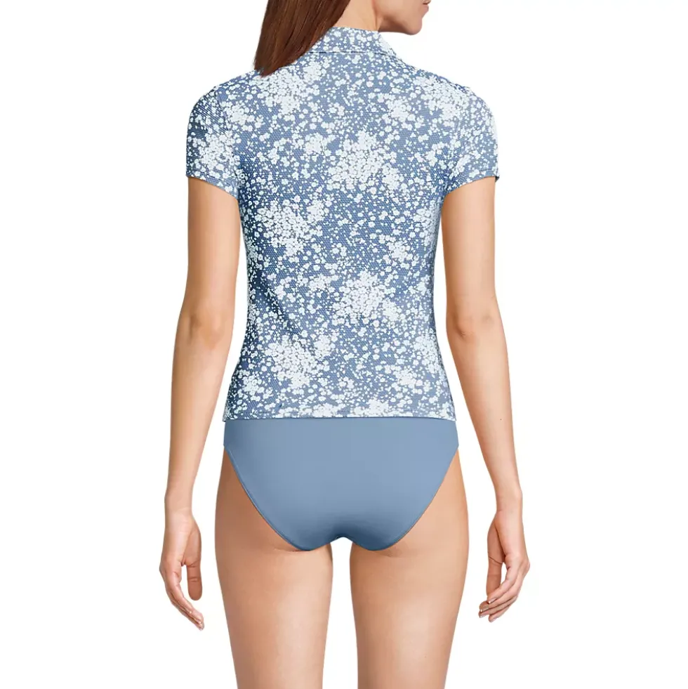 Women's SunShade UPF 50 Short Sleeve Pique Johnny Collar Rash Guard