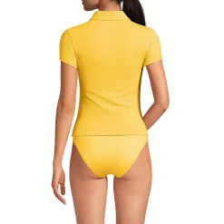 Women's SunShade UPF 50 Short Sleeve Pique Johnny Collar Rash Guard