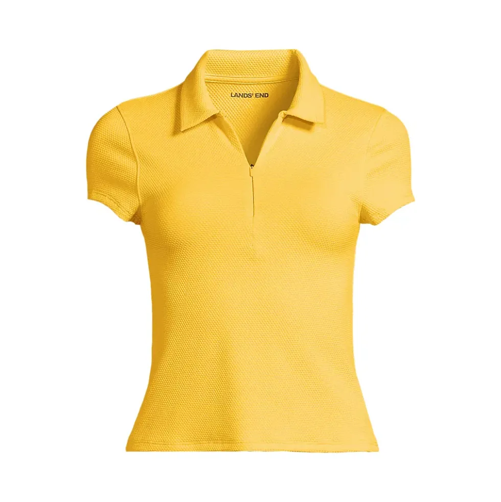 Women's SunShade UPF 50 Short Sleeve Pique Johnny Collar Rash Guard