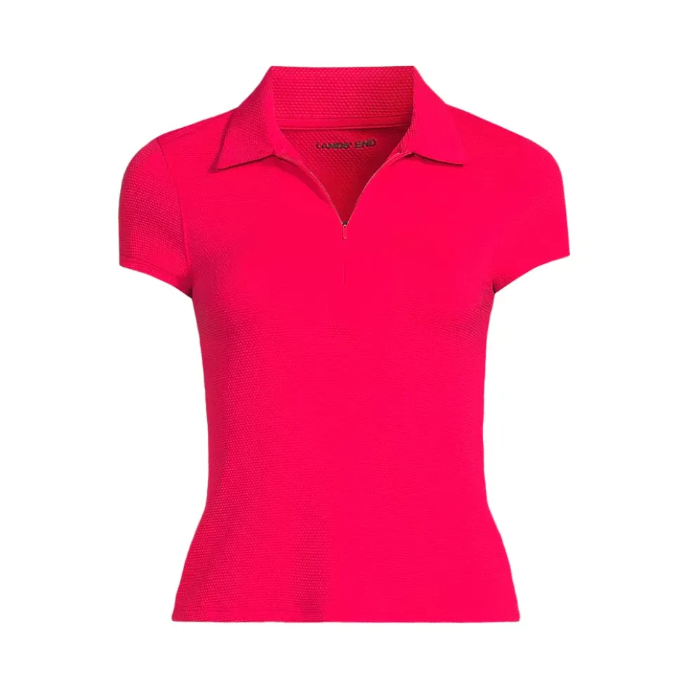 Women's SunShade UPF 50 Short Sleeve Pique Johnny Collar Rash Guard