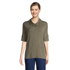 Women's Super Soft Elbow Sleeve Cowl Neck Pullover Top