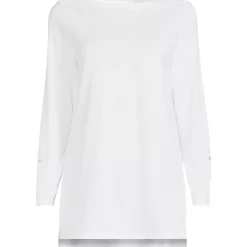 Women's Supima Cotton Adjustable 3/4 Sleeve Boatneck Tunic