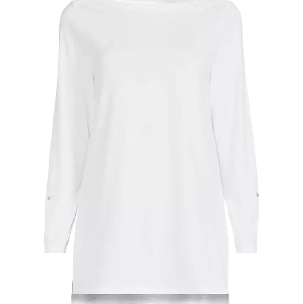 Women's Supima Cotton Adjustable 3/4 Sleeve Boatneck Tunic