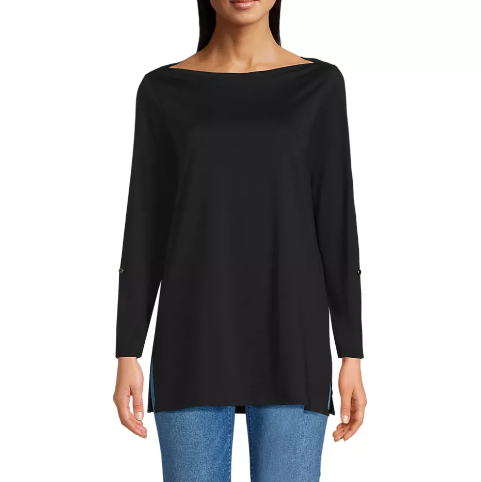 Women's Supima Cotton Adjustable 3/4 Sleeve Boatneck Tunic