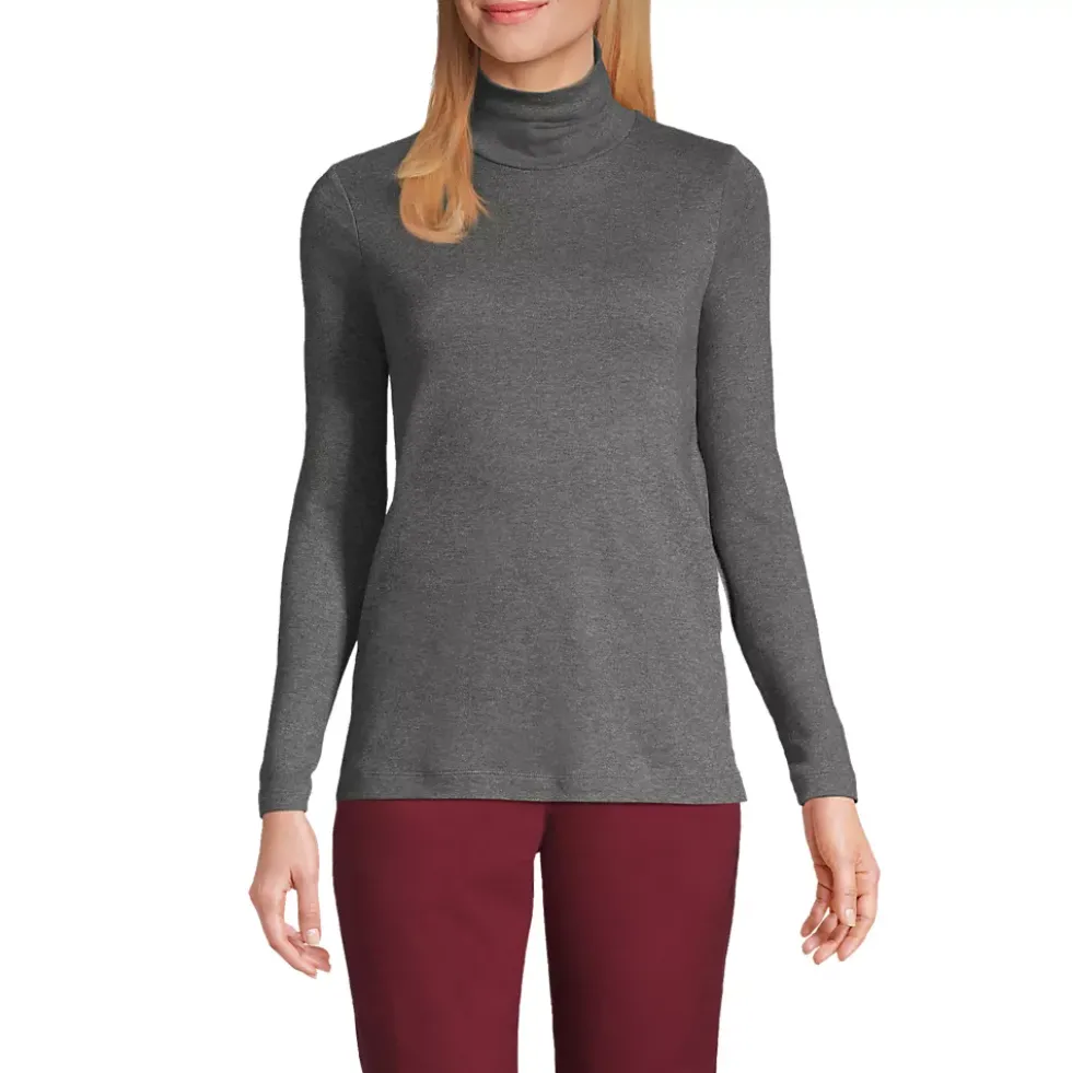Women's Supima Cotton Fitted Long Sleeve Turtleneck
