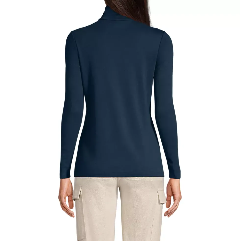 Women's Supima Cotton Fitted Long Sleeve Turtleneck