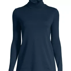 Women's Supima Cotton Fitted Long Sleeve Turtleneck