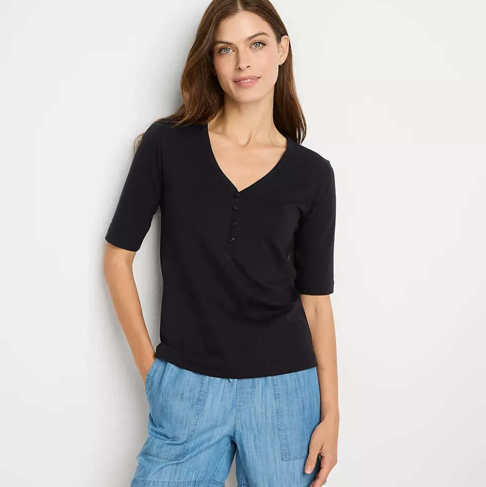 Women's Supima Cotton Henley T-Shirt