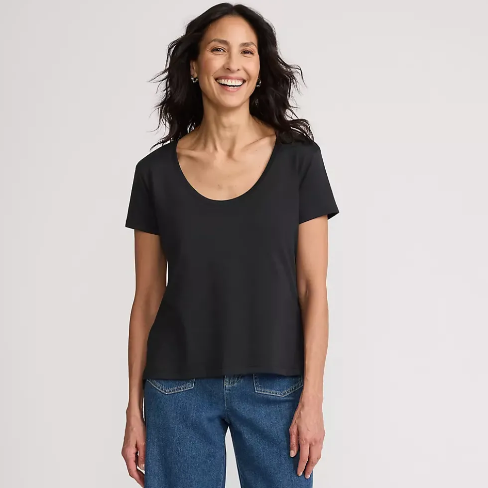Women's Supima Cotton Short Sleeve Scoop Neck Tee