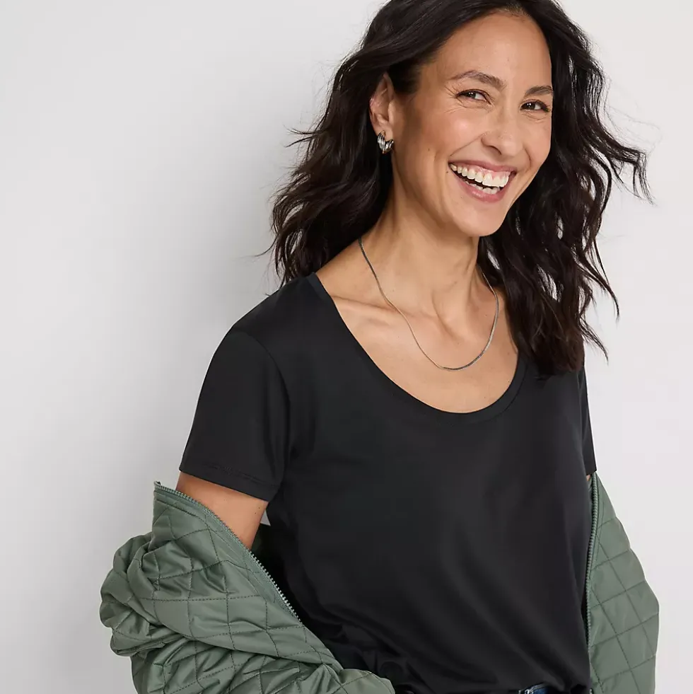 Women's Supima Cotton Short Sleeve Scoop Neck Tee