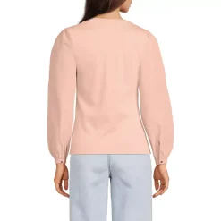 Women's Supima Interlock Scoop Neck Blouson Sleeve Top