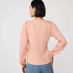 Women's Supima Interlock Scoop Neck Blouson Sleeve Top