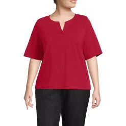Women's Supima Jersey Half Sleeve Splitneck Shirt