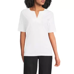 Women's Supima Jersey Half Sleeve Splitneck Shirt