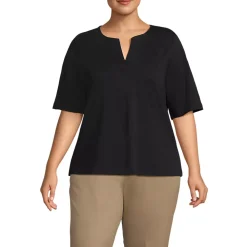Women's Supima Jersey Half Sleeve Splitneck Shirt